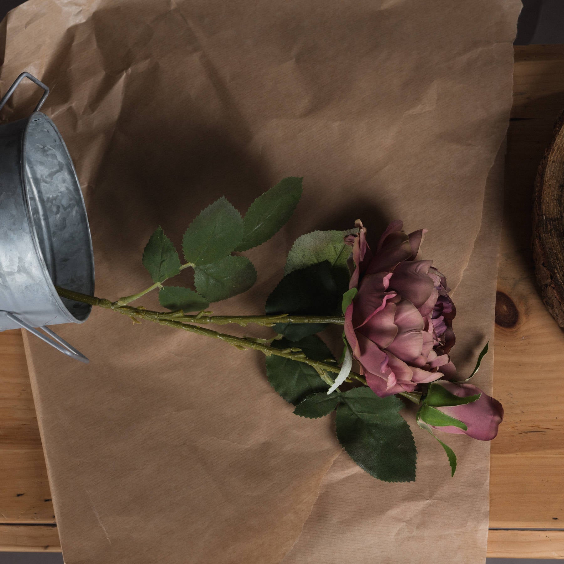 Vintage Rose Peony Stem