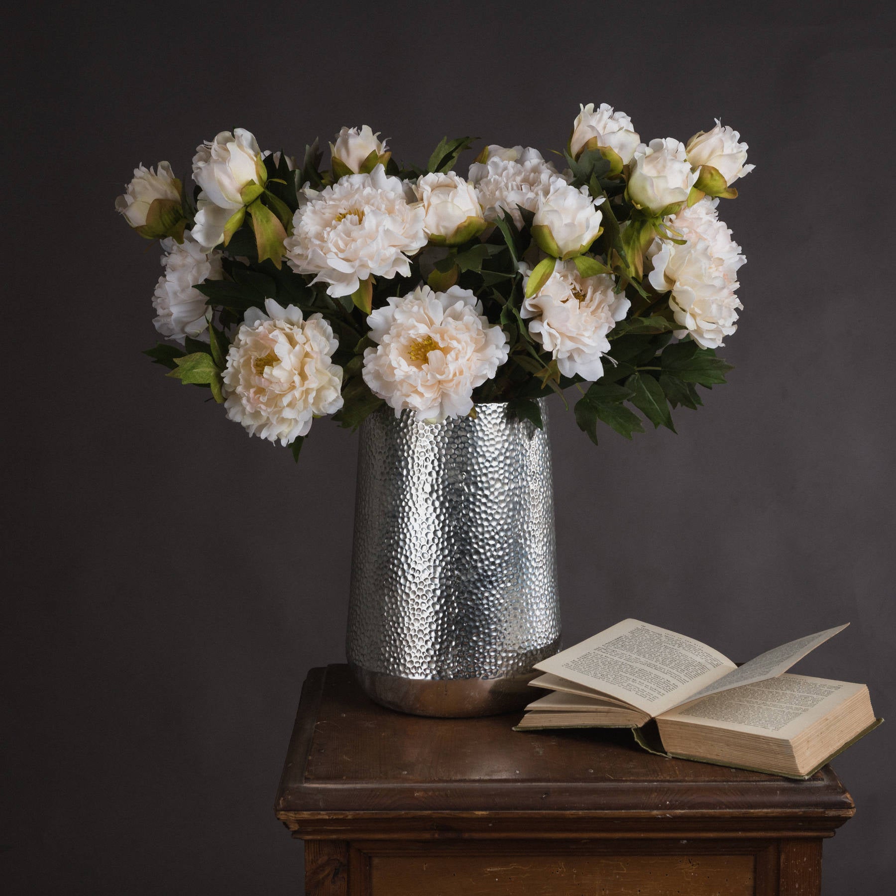 White Peony Bloom Stem