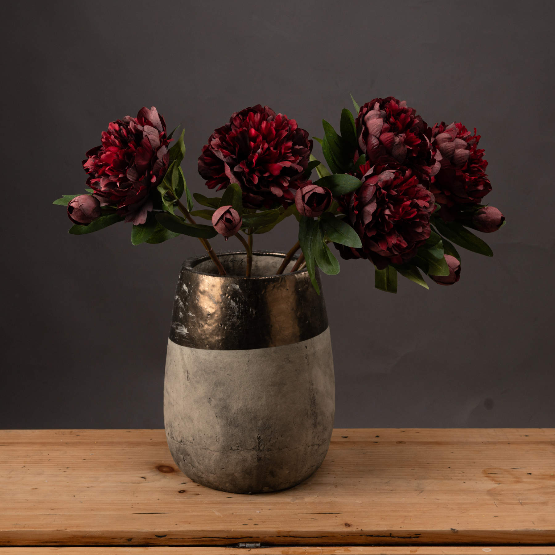 Burgundy Peony Rose Stem