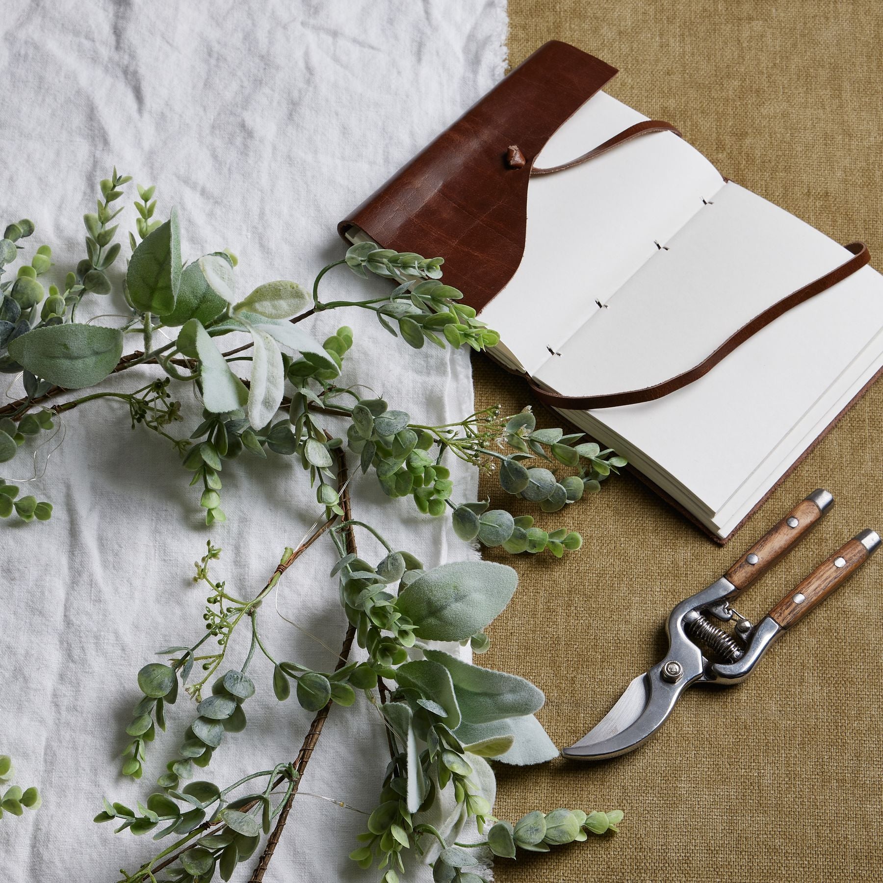 LED Winter Garland with Eucalyptus & Lamb’s Ear