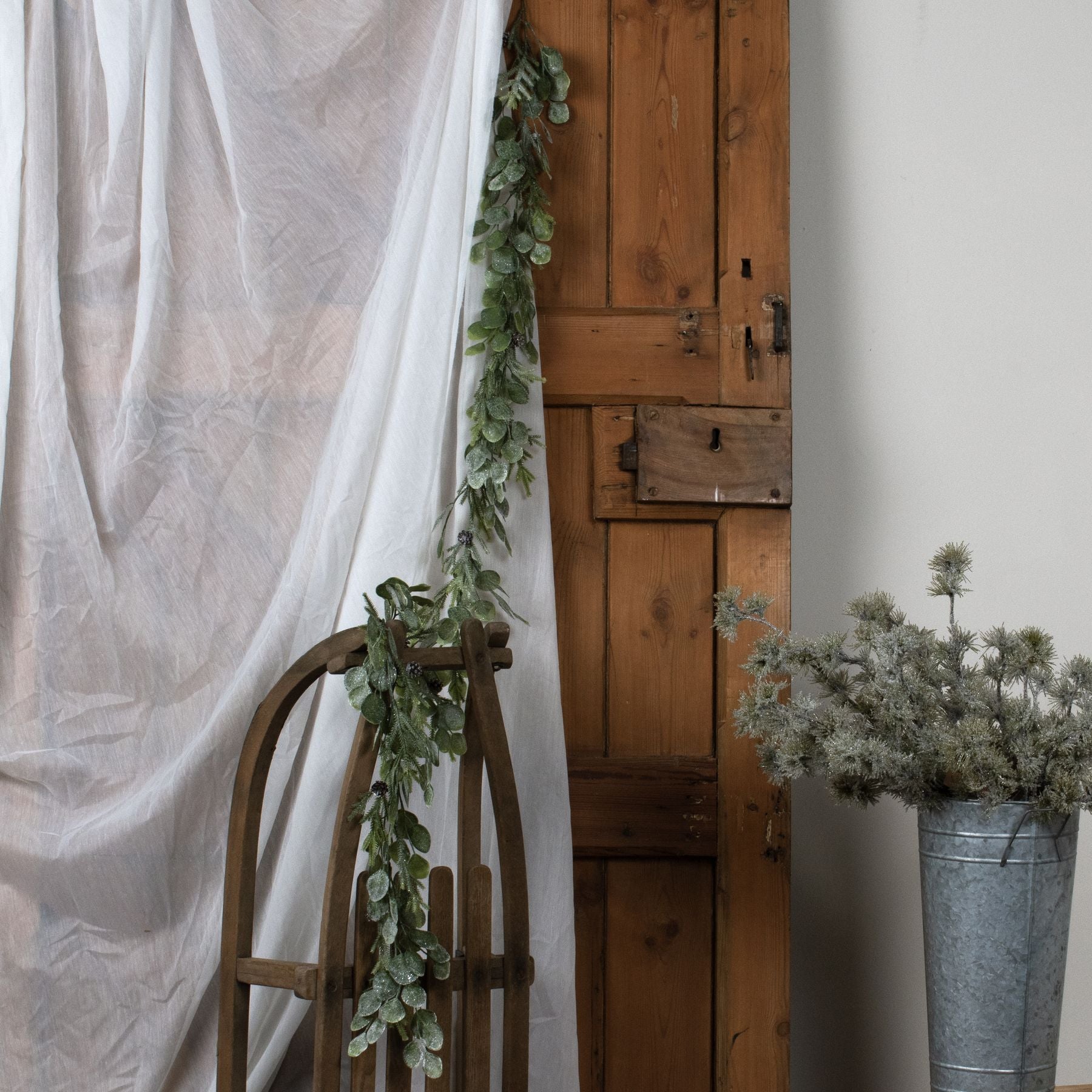 Frosted Pine & Eucalyptus Winter Garland