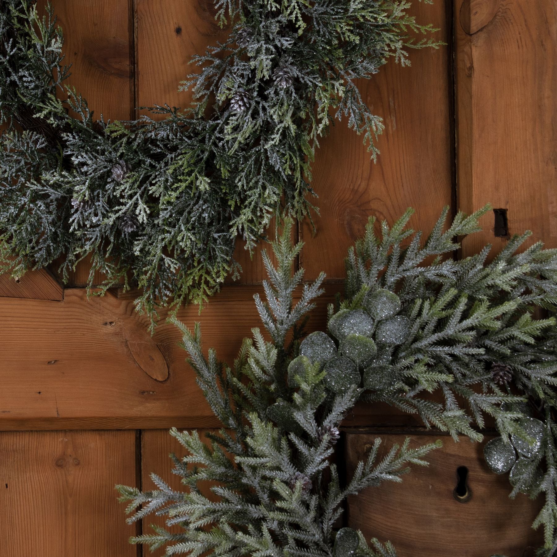 Frosted Pine & Eucalyptus Winter Wreath