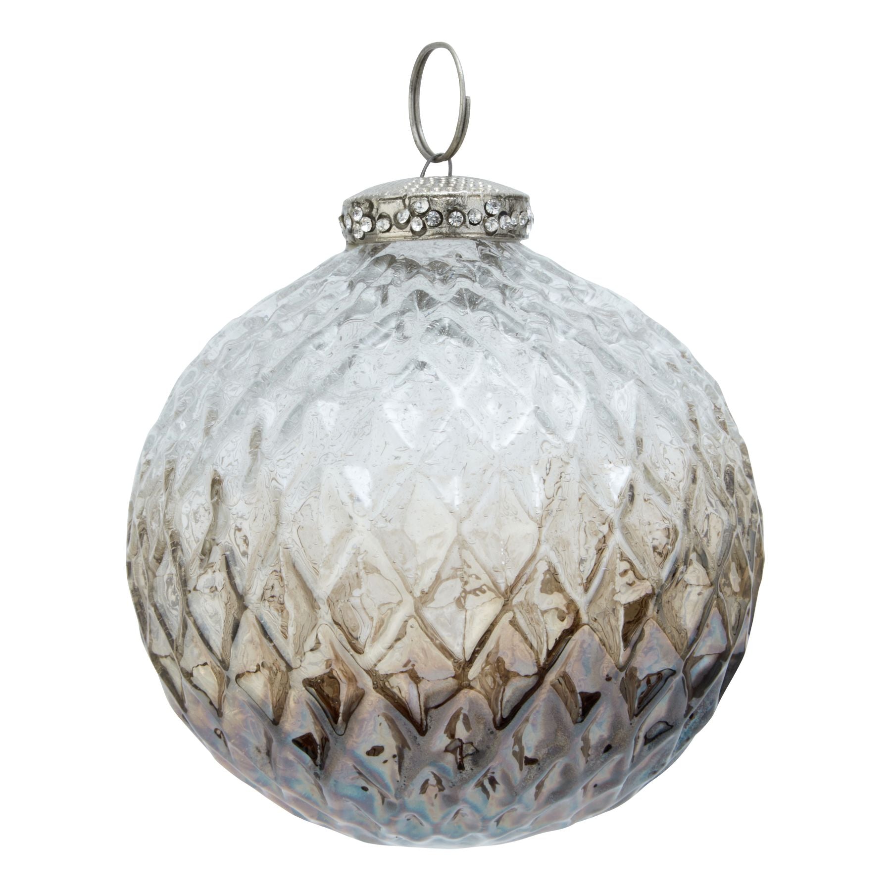 Frosted Coffee Detailed Glass Bauble