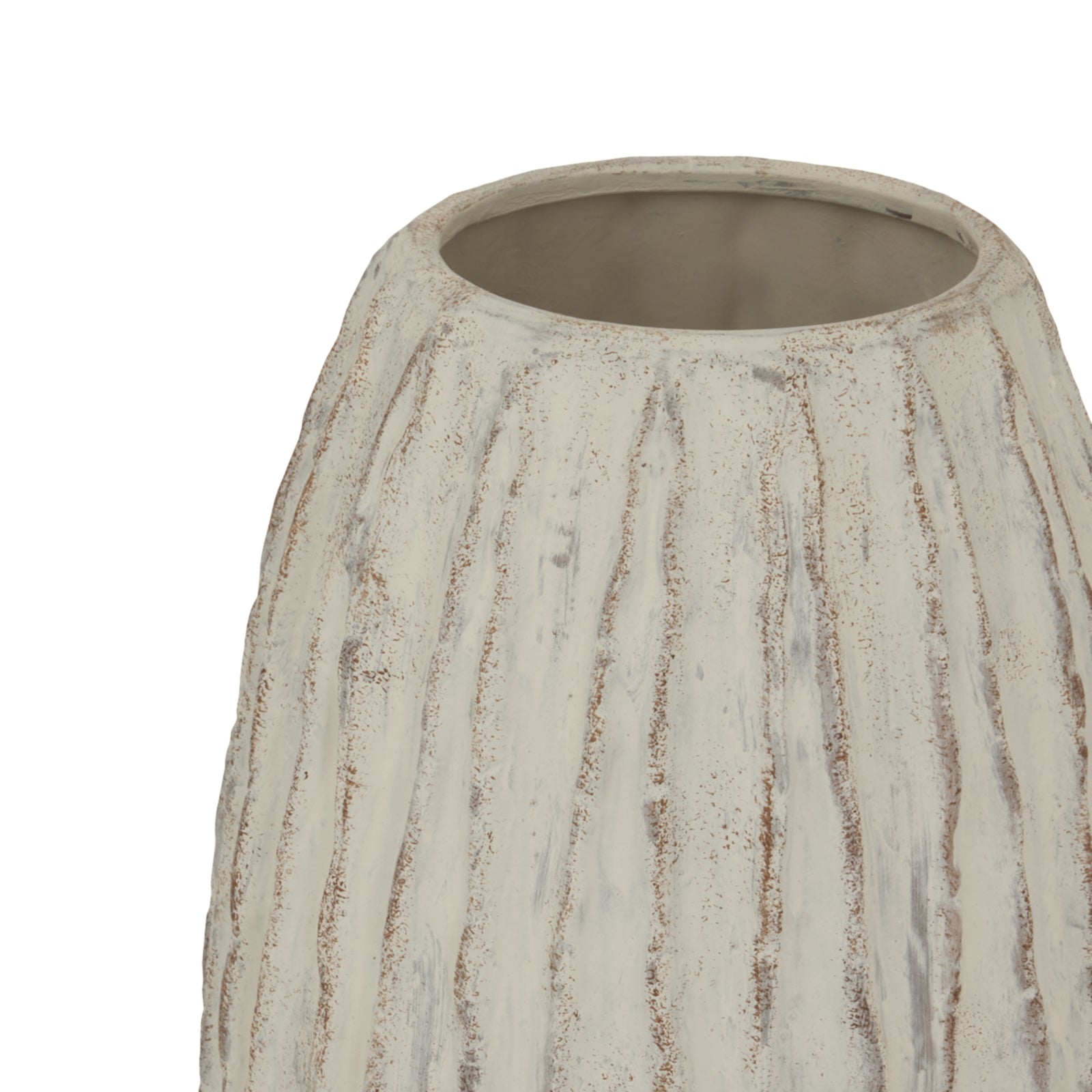 Contemporary Ribbed Large Decorative Vase
