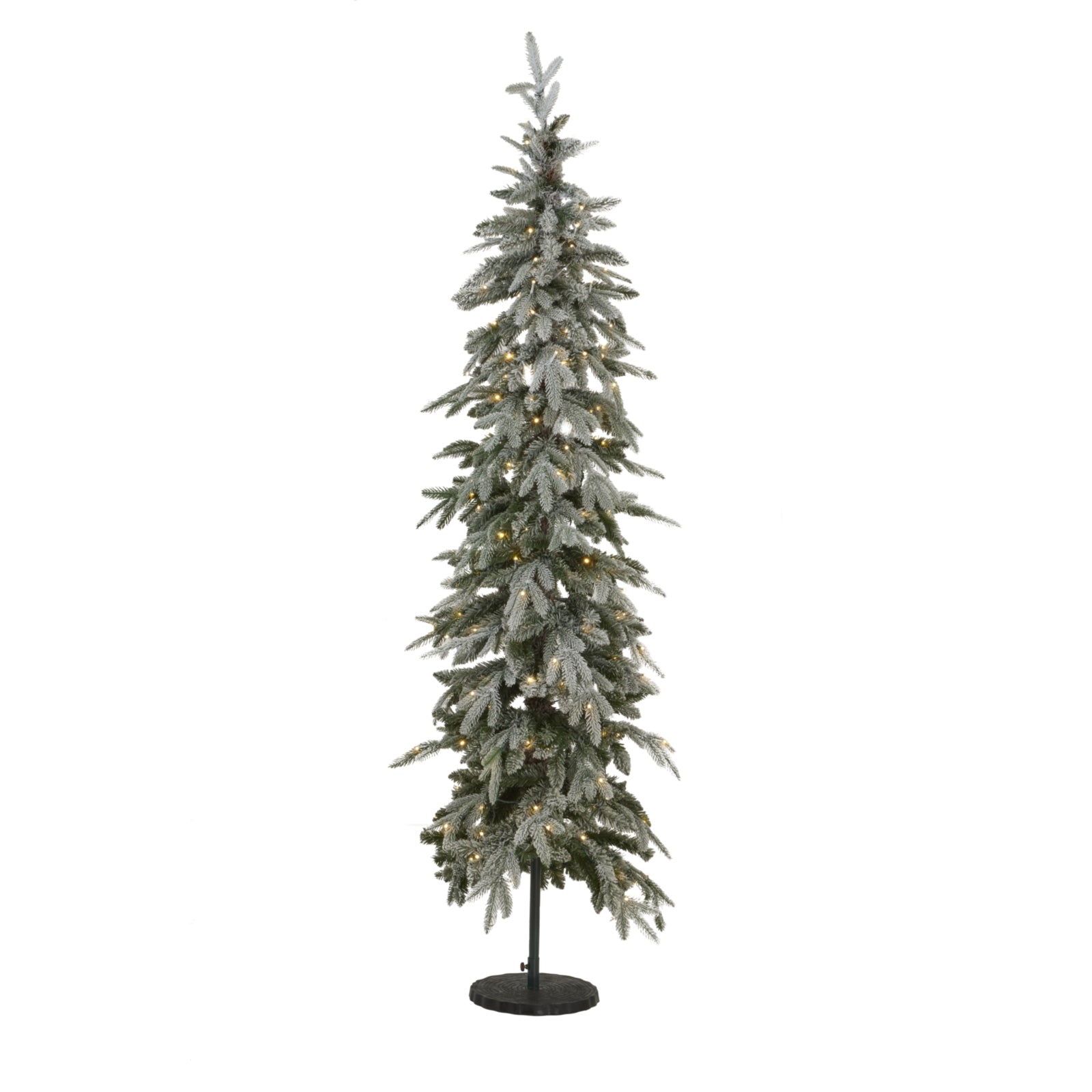 7ft Slim Snow-Dusted Woodland Pre-Lit Tree (200 Warm LEDs)