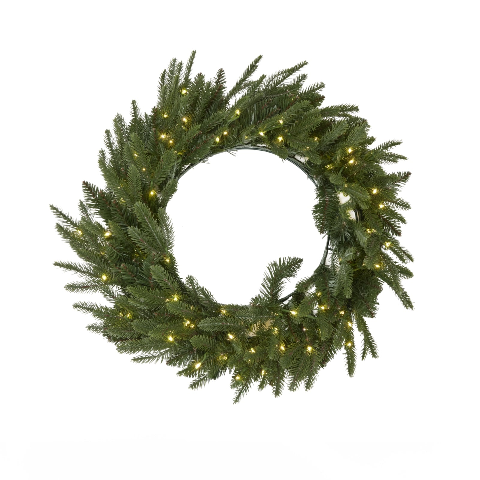 Pre-Lit Woodland Fir Christmas Wreath with 100 LED Lights