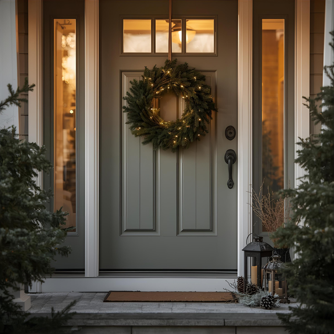 Pre-Lit Woodland Fir Christmas Wreath with 100 LED Lights