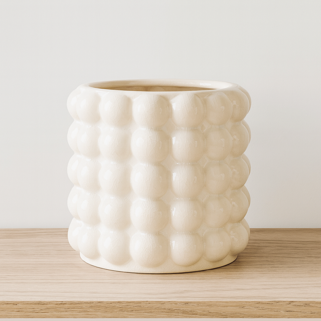 Seville Cream Bubble Ceramic Panter