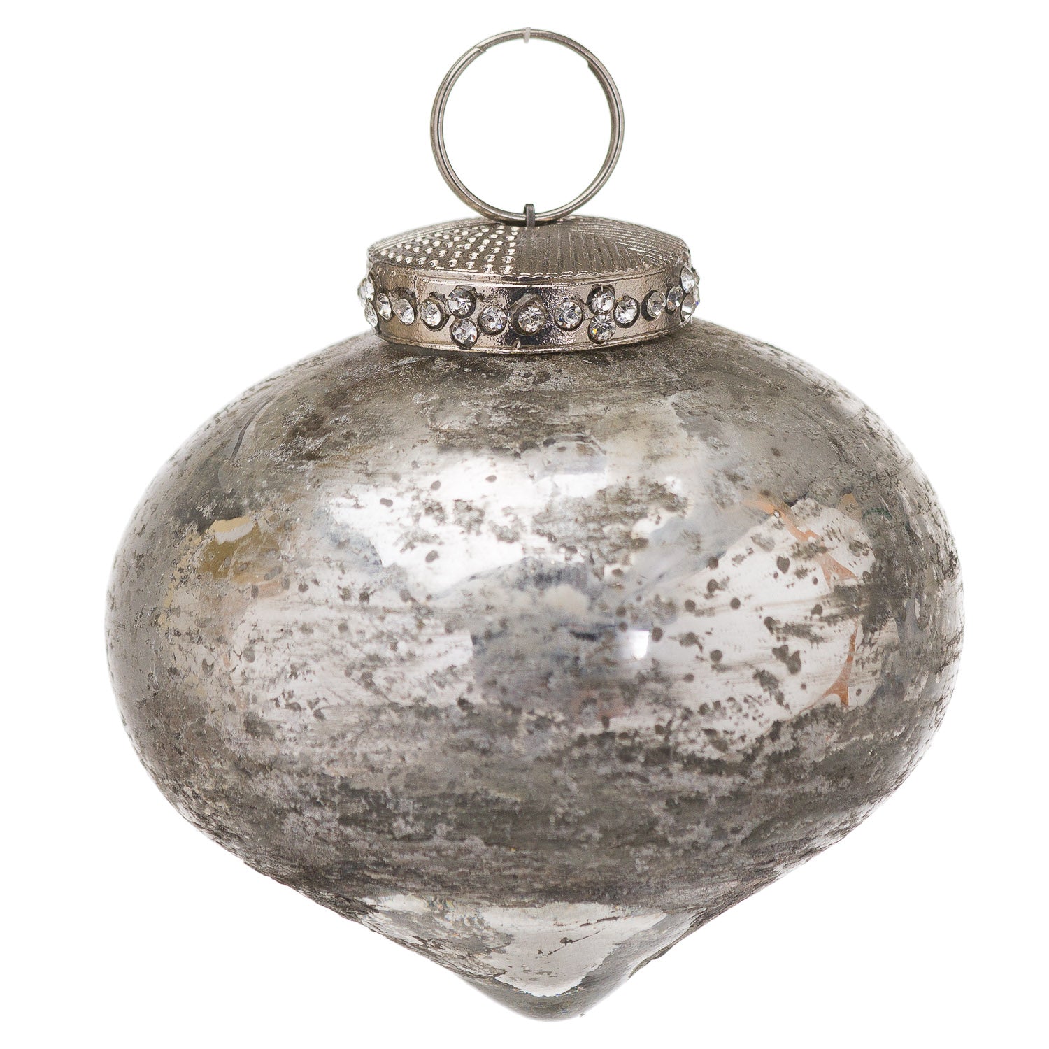 Frosted Crystal Teardrop Bauble