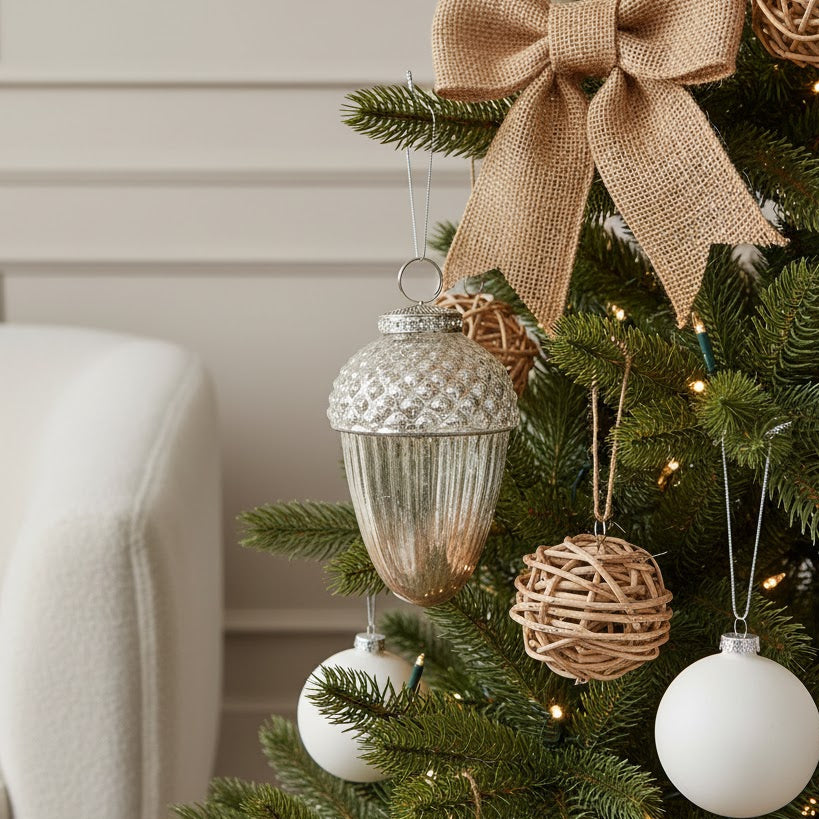 Frosted Coffee Acorn Bauble