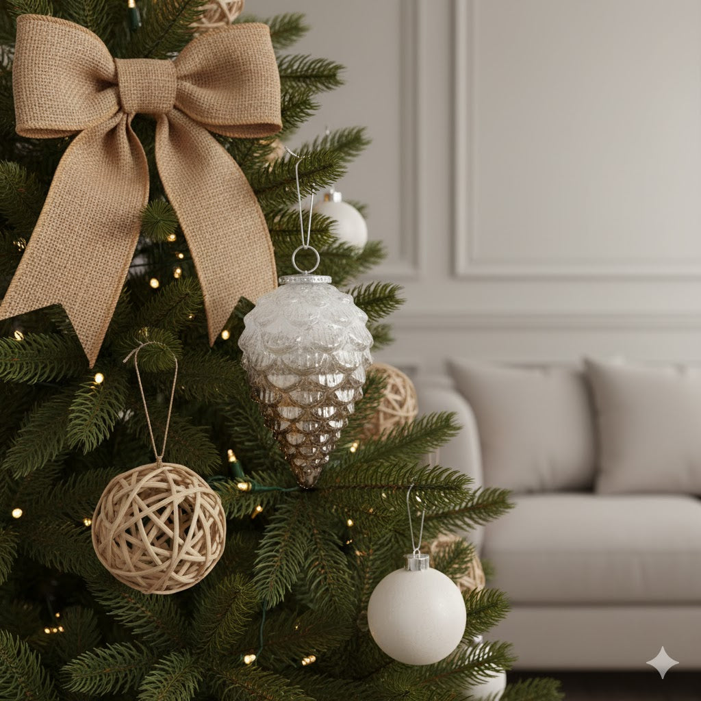 Frosted Coffee Pinecone Bauble
