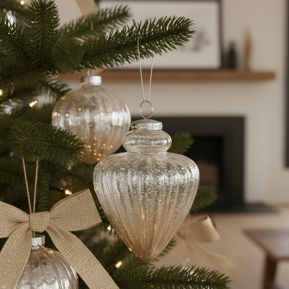 Frosted Coffee Fluted Bauble