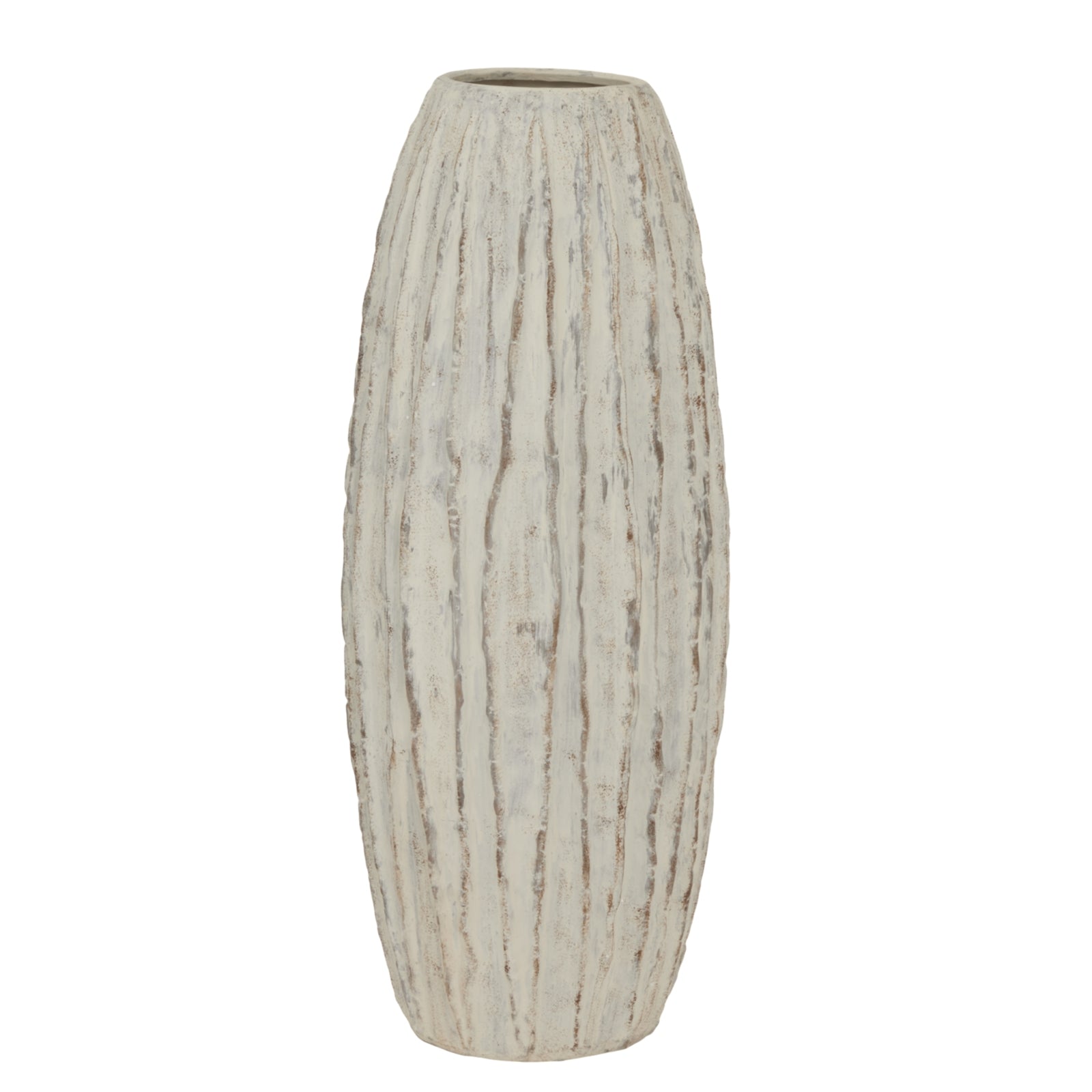Contemporary Ribbed Tall Decorative Vase