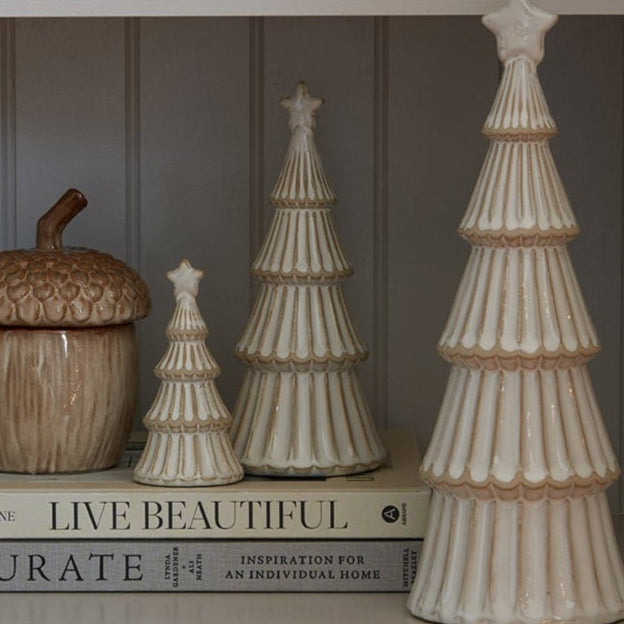 Ceramic Snowy Layered Tree (Medium)