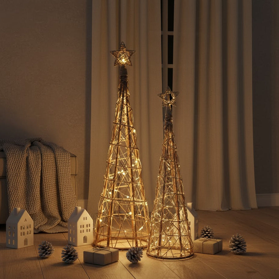 LED Wicker Star Christmas Tree (Large)